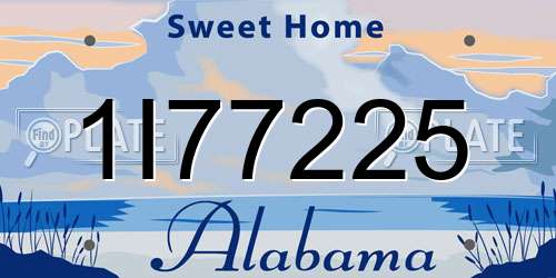1I77225 Alabama License Plate