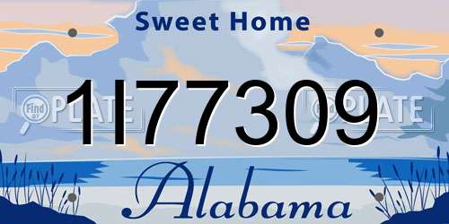 1I77309 Alabama License Plate