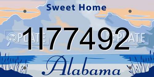 1I77492 Alabama License Plate