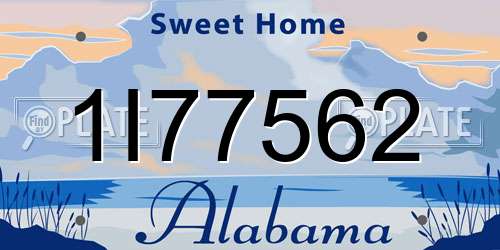 1I77562 Alabama License Plate