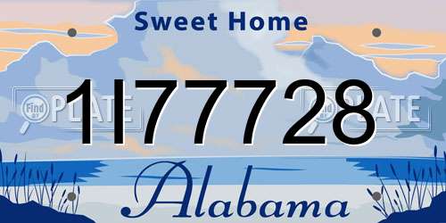 1I77728 Alabama License Plate