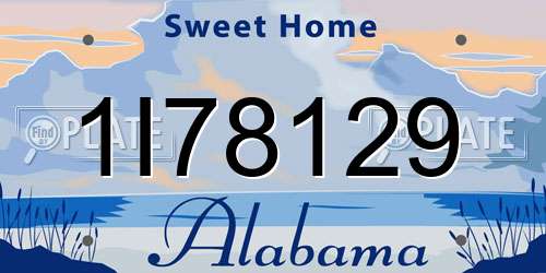 1I78129 Alabama License Plate