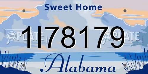 1I78179 Alabama License Plate
