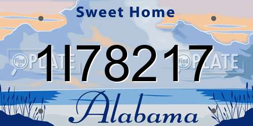 1I78217 Alabama License Plate