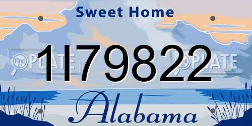 1I79822 Alabama License Plate