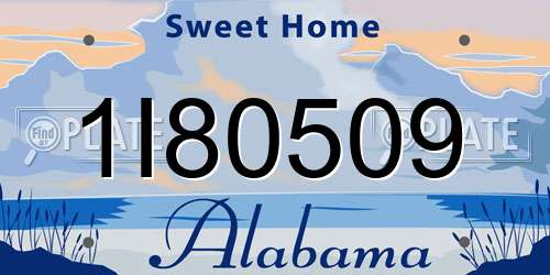 1I80509 Alabama License Plate