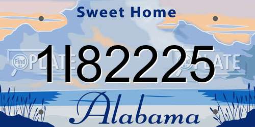 1I82225 Alabama License Plate