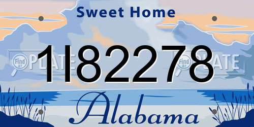 1I82278 Alabama License Plate