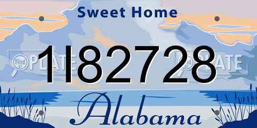 1I82728 Alabama License Plate