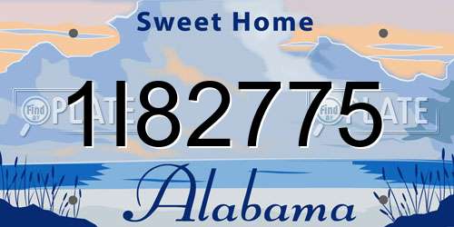 1I82775 Alabama License Plate