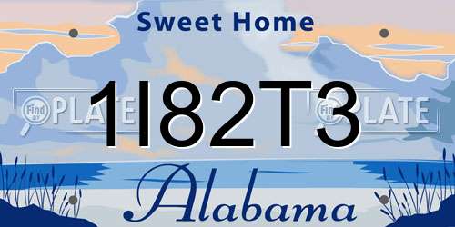 1I82T3 Alabama License Plate