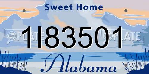 1I83501 Alabama License Plate