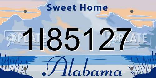 1I85127 Alabama License Plate