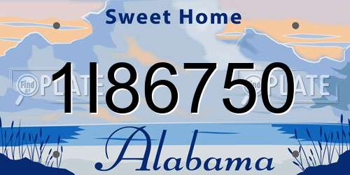 1I86750 Alabama License Plate