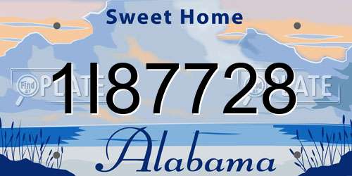 1I87728 Alabama License Plate
