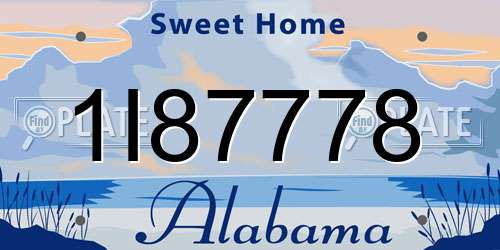 1I87778 Alabama License Plate