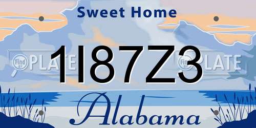 1I87Z3 Alabama License Plate
