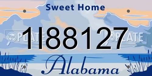 1I88127 Alabama License Plate