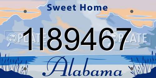 1I89467 Alabama License Plate