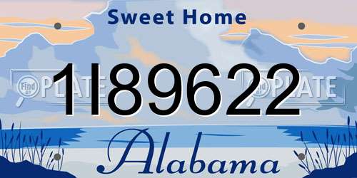 1I89622 Alabama License Plate