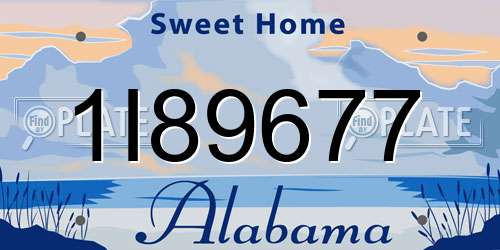 1I89677 Alabama License Plate