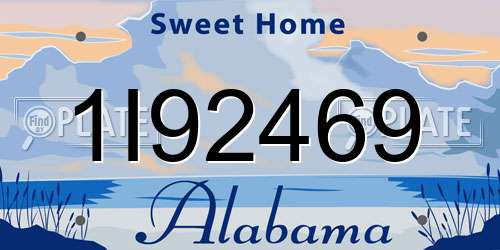 1I92469 Alabama License Plate