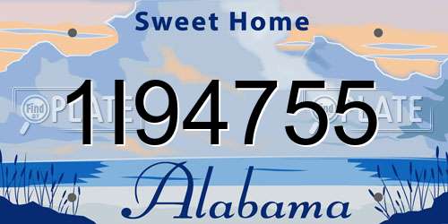1I94755 Alabama License Plate