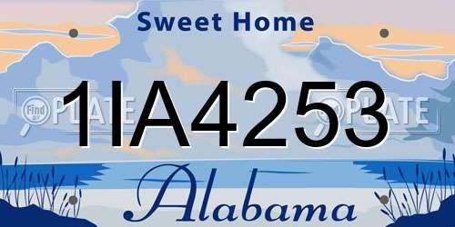 1IA4253 Alabama License Plate