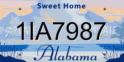 1IA7987 Alabama License Plate