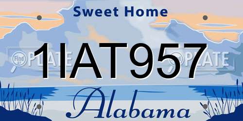 1IAT957 Alabama License Plate