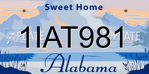 1IAT981 Alabama License Plate