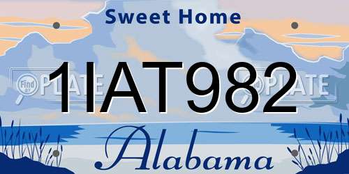 1IAT982 Alabama License Plate