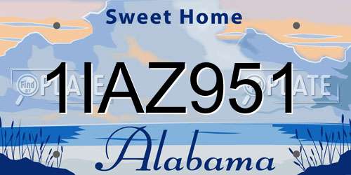 1IAZ951 Alabama License Plate