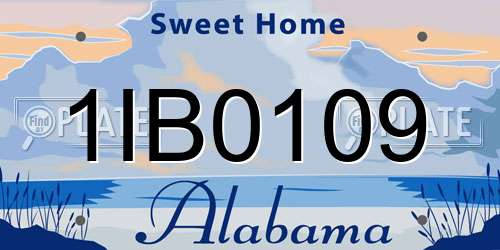 1IB0109 Alabama License Plate