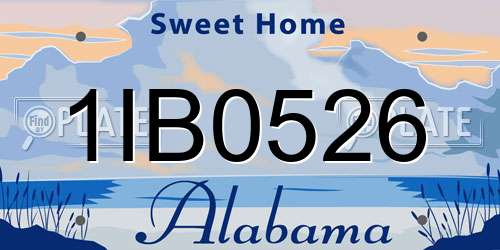 1IB0526 Alabama License Plate