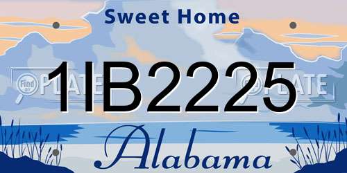 1IB2225 Alabama License Plate