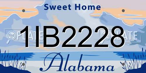 1IB2228 Alabama License Plate