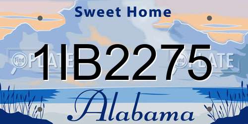 1IB2275 Alabama License Plate