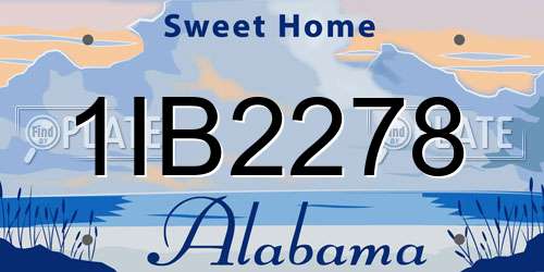 1IB2278 Alabama License Plate