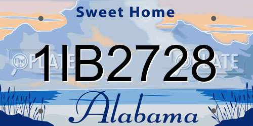 1IB2728 Alabama License Plate