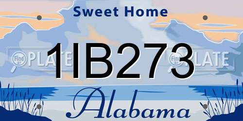 1IB273 Alabama License Plate