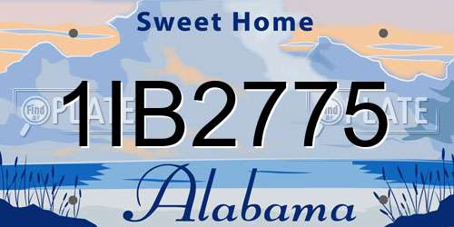 1IB2775 Alabama License Plate