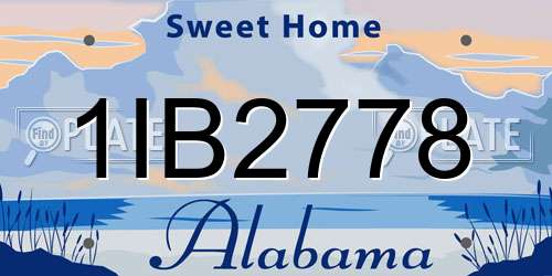 1IB2778 Alabama License Plate
