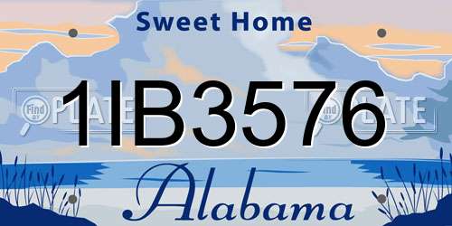 1IB3576 Alabama License Plate