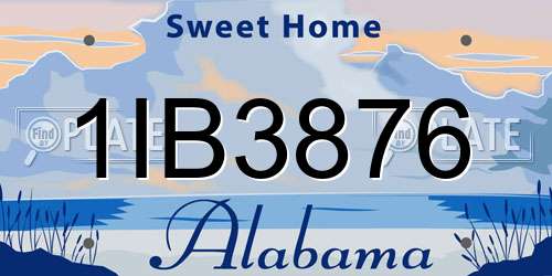 1IB3876 Alabama License Plate