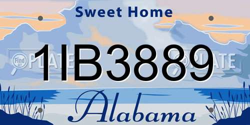 1IB3889 Alabama License Plate