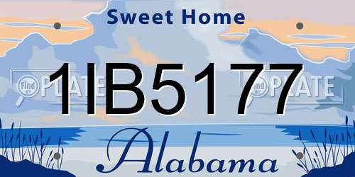 1IB5177 Alabama License Plate
