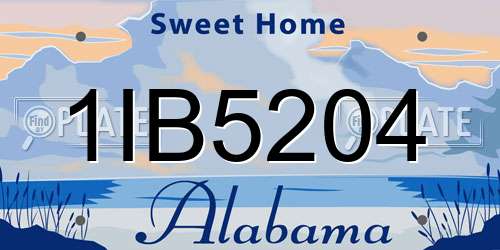 1IB5204 Alabama License Plate
