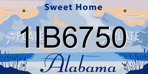 1IB6750 Alabama License Plate