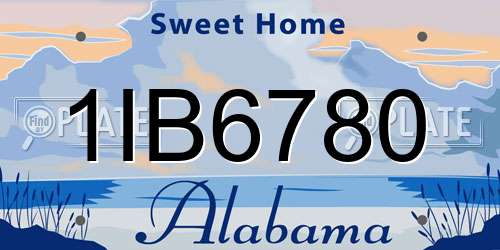 1IB6780 Alabama License Plate
